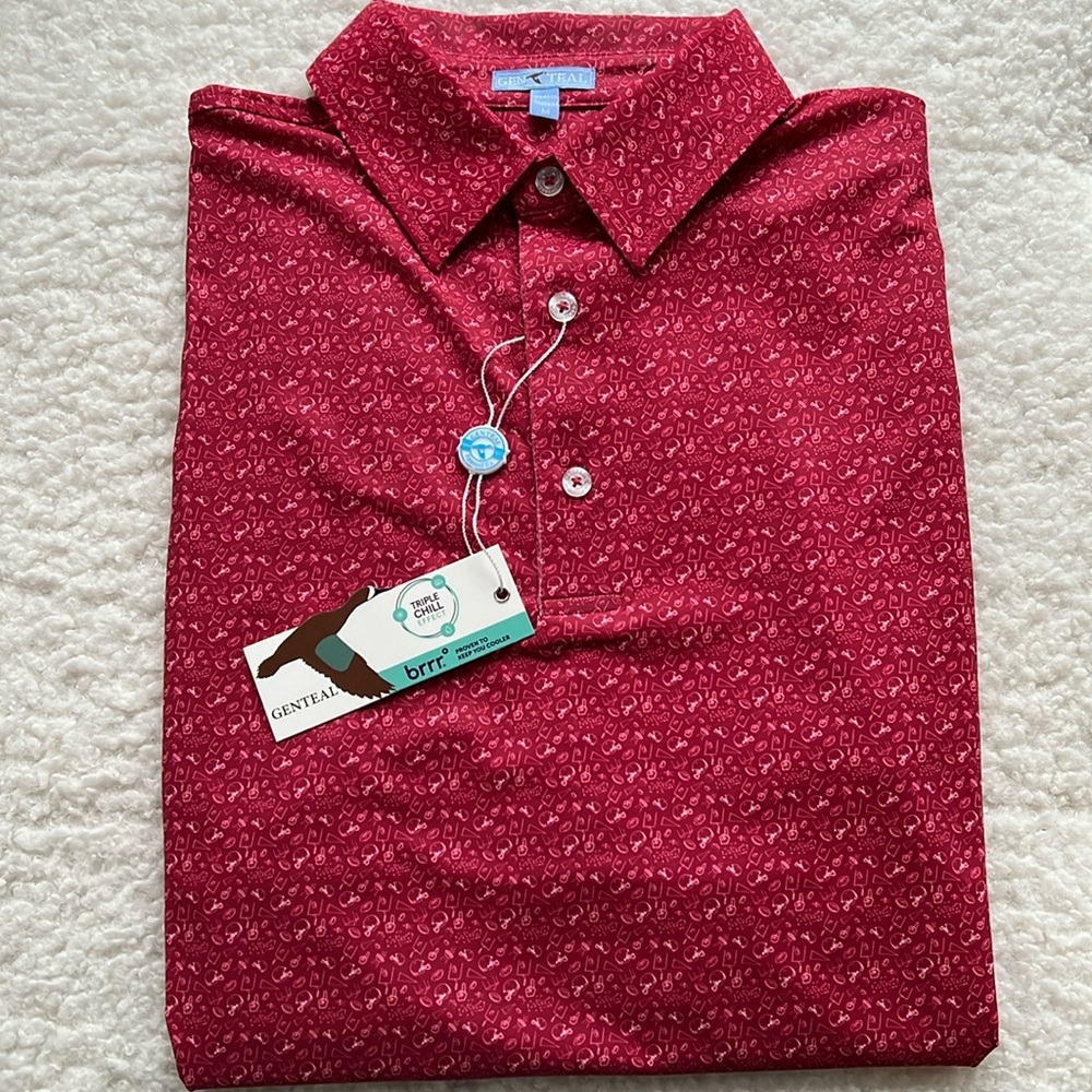 GENTEAL Men’s brrr Printed Polo Crimson Tailgate